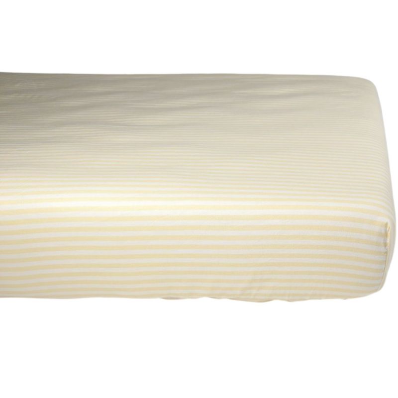 Drap housse en percale de coton Rayé Tournesol (50 x 83 cm) Kadolis Produit 1