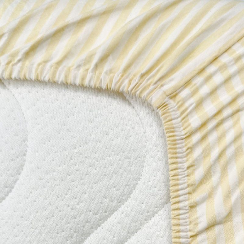 Drap housse en percale de coton Rayé Tournesol (50 x 83 cm) Kadolis Produit 4