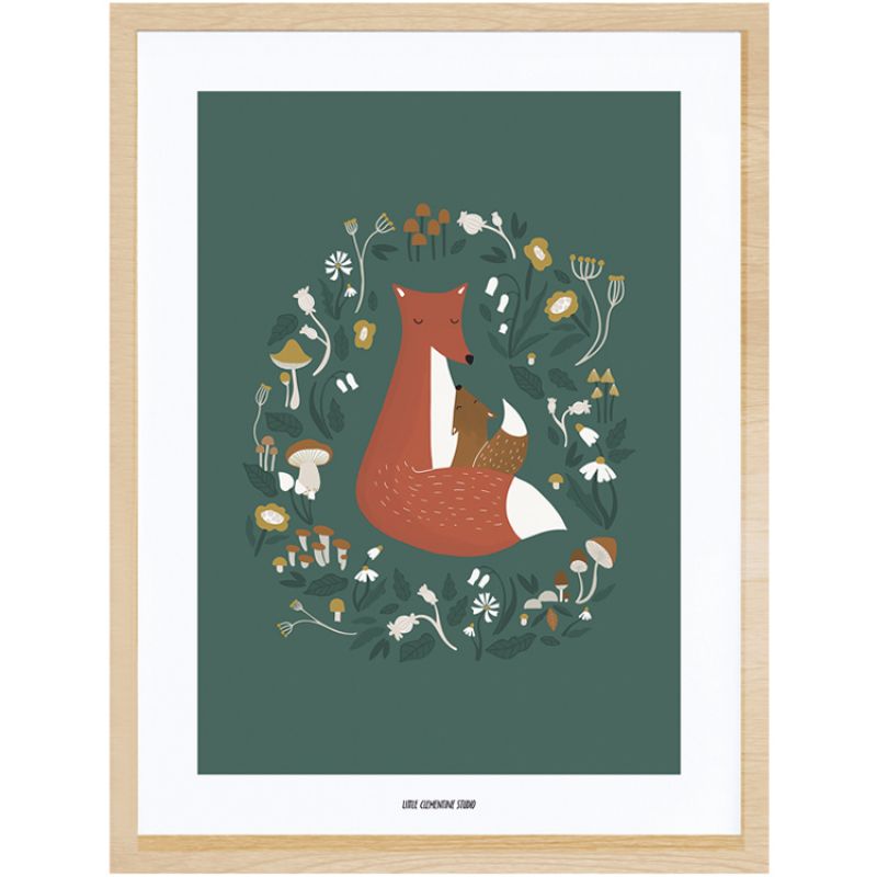 Affiche encadrée renard Forest Happiness (30 x 40 cm) Lilipinso
