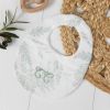 Bavoir en coton et lin Feuillage Vert (21x27,5 cm) Tartine et Chocolat Ambiance 2