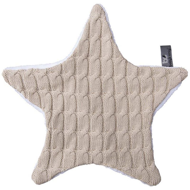 Doudou plat étoile Cable Uni beige (30 x 30 cm) Baby's Only