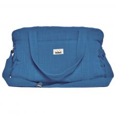 Sac à langer 24-48h effet lin bleu capri - BEBEL