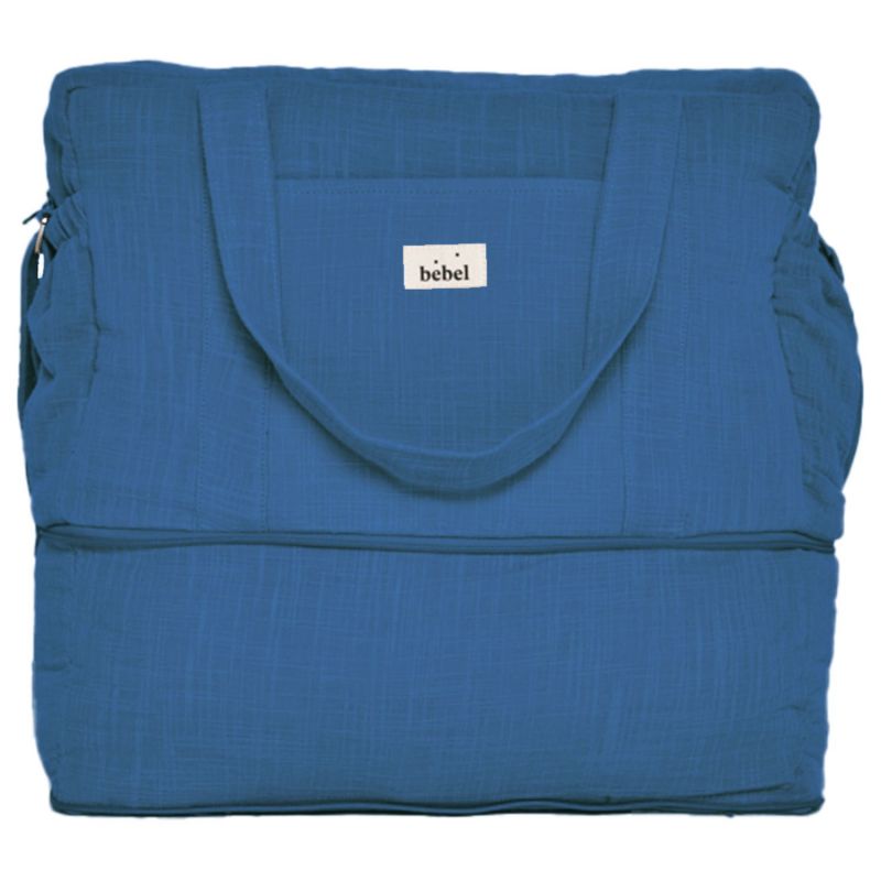 Sac à langer 24-48h effet lin bleu capri BEBEL Produit 3