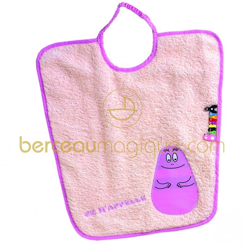 Bavoir maternelle Barbapapa rose Babycalin