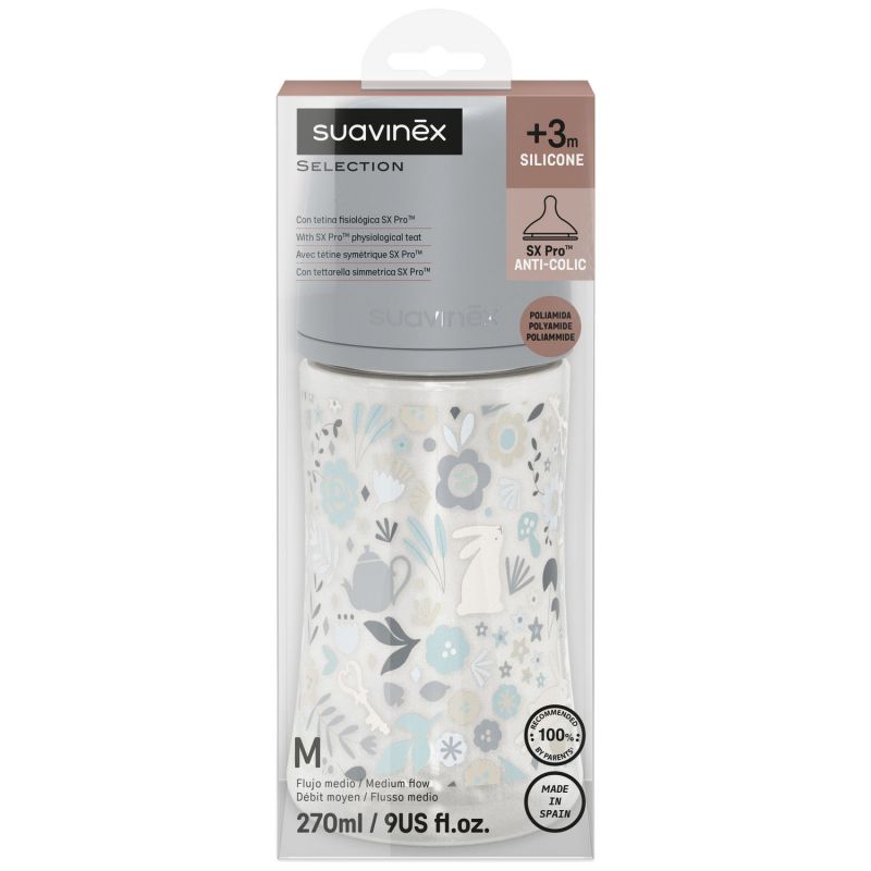 Biberon tétine SXPro M Wonderland Bleu (270Ml) Suavinex Packaging 5
