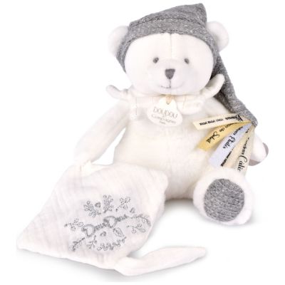 Peluche attache-sucette Ours Pantin Argent (20 cm) Doudou et Compagnie
