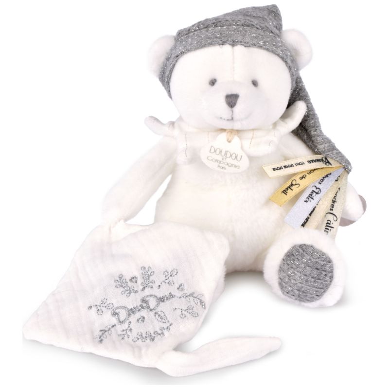 Peluche attache-sucette Ours Pantin Argent (20 cm) Doudou et Compagnie Produit 1