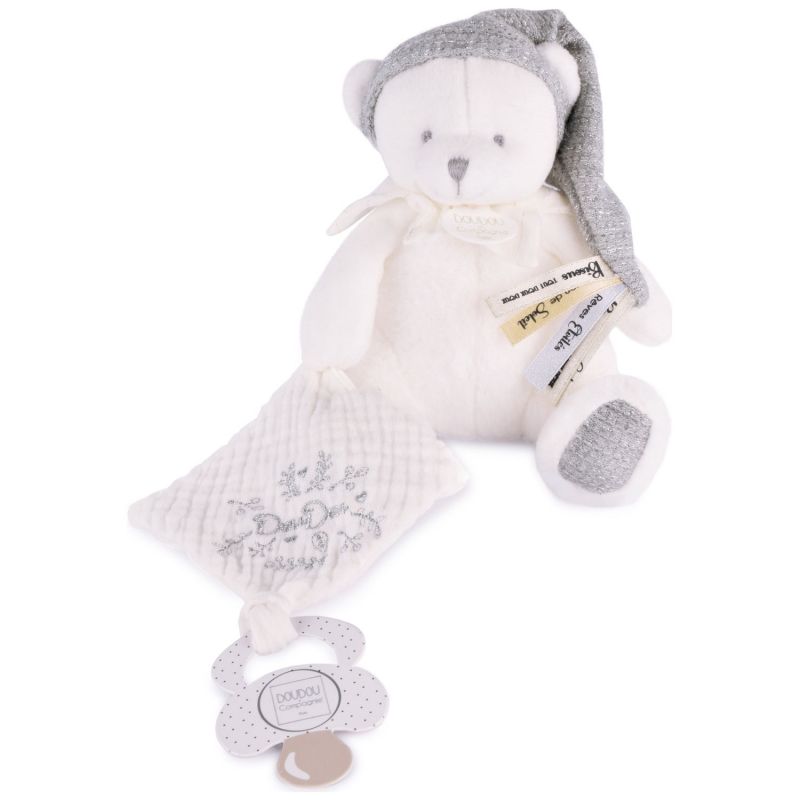 Peluche attache-sucette Ours Pantin Argent (20 cm) Doudou et Compagnie Produit 3
