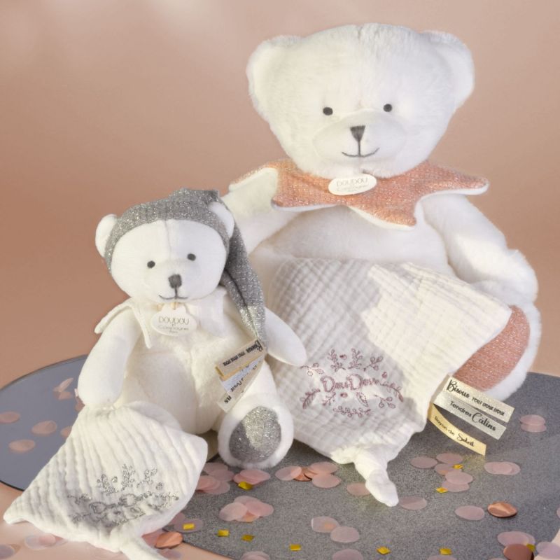 Peluche attache-sucette Ours Pantin Argent (20 cm) Doudou et Compagnie Ambiance 8