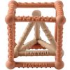 Jouet de dentition cube et triangle sable/terracotta  par Nattou