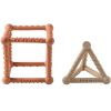 Jouet de dentition cube et triangle sable/terracotta  par Nattou