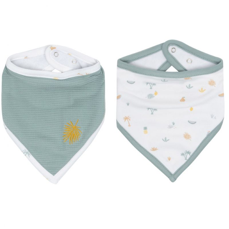 Lot de 2 bavoirs bandana Tropical Island Luma Babycare