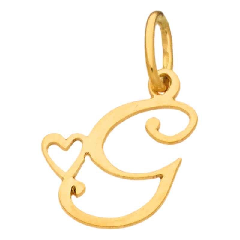 Pendentif initiale G (or jaune 750°) Berceau magique bijoux