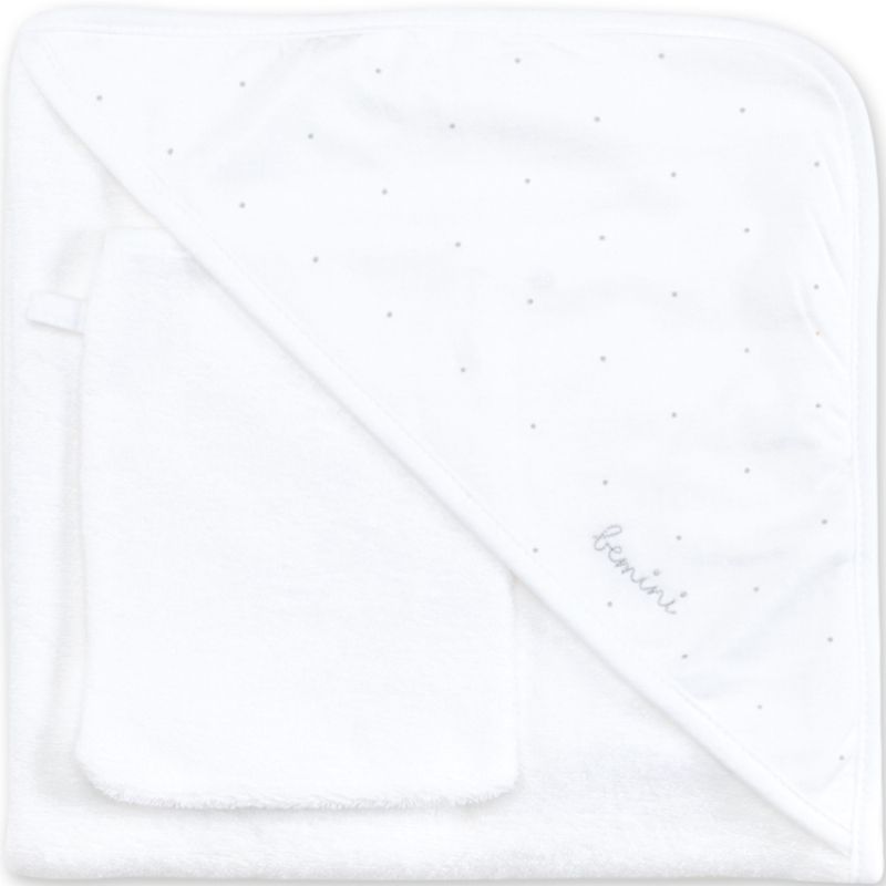 Cape de bain Choux Snow Terry pois gris (90 x 90 cm) Bemini