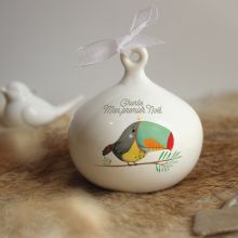 Boule de Noël en porcelaine Toucan (personnalisable)  par Gaëlle Duval