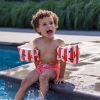 Brassards de natation Baleine rouge-blanc (2-6 ans)  par Swim Essentials