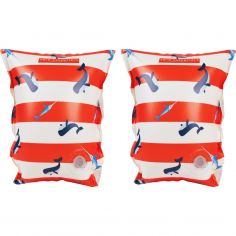 Brassards de natation Baleine rouge-blanc (2-6 ans) - Swim Essentials
