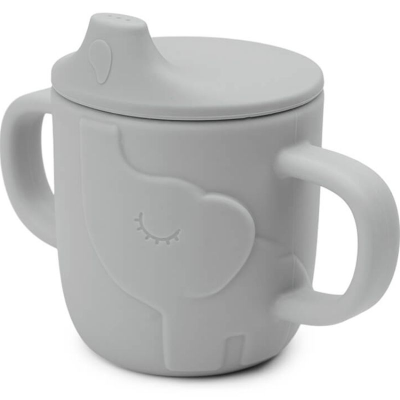 Tasse à bec en silicone Peekaboo Elphee Gris Done by Deer
