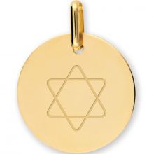 Médaille personnalisable Etoile de David (or jaune 375°)  par Lucas Lucor