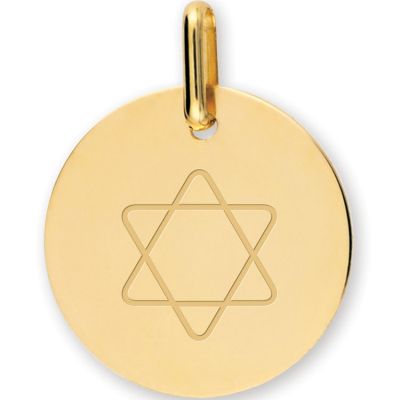 Médaille personnalisable Etoile de David (or jaune 375°) Lucas Lucor
