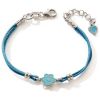 Bracelet cordon Turquoise Fleur (argent 925) Baby bijoux Produit 1