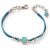 Variation Bleu du produit Bracelet cordon Turquoise Fleur (argent 925) de la marque Baby bijoux