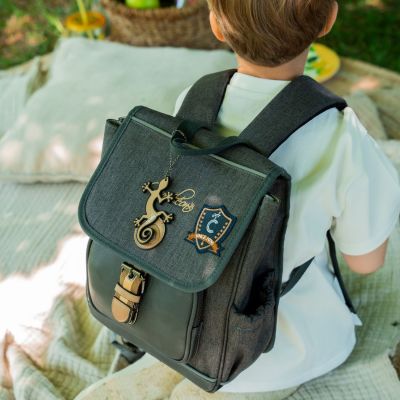 Sac à dos maternelle Grey Badges (30 cm)