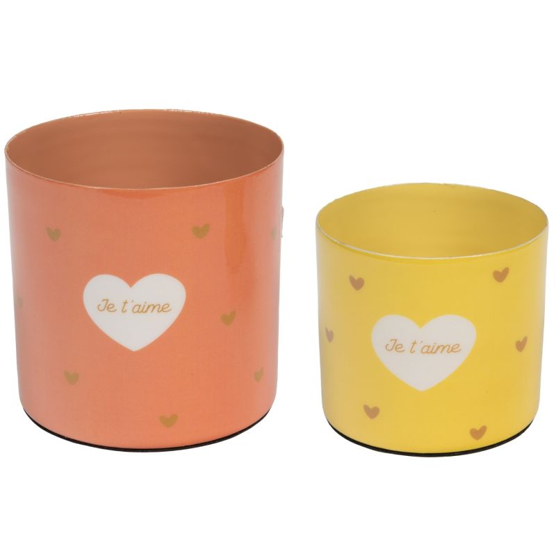 Set de 2 caches pot Baya Je t'aime (11 cm) Amadeus Les Petits Produit 1