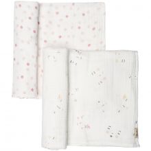 Lot de 2 maxi langes Peek-a-boo rose (120 x 120 cm)  par Pehr 