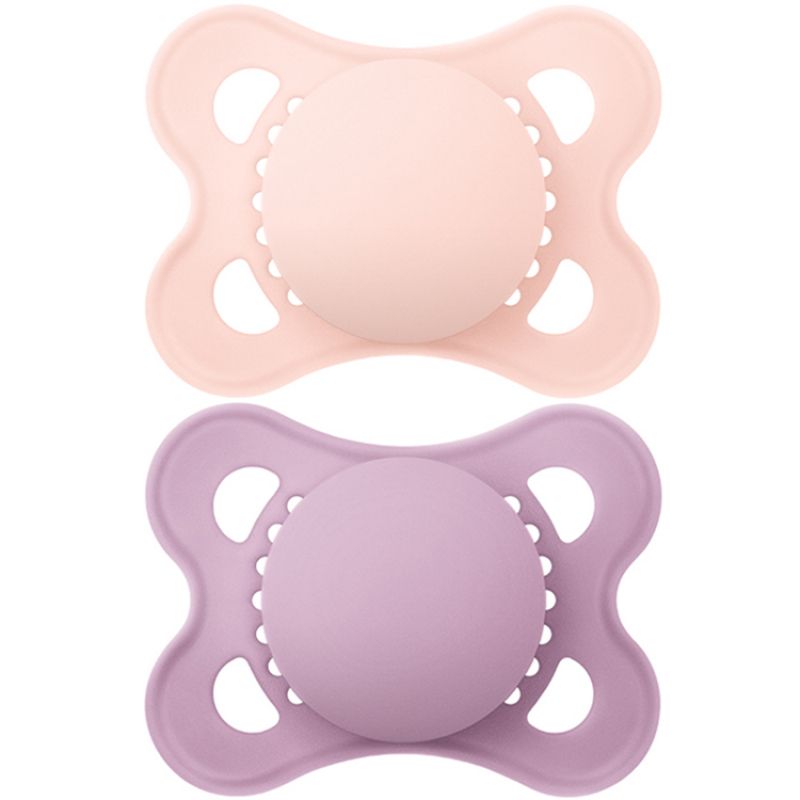 Lot de 2 sucettes Original Nature en silicone rose et violet (2-6 mois) MAM