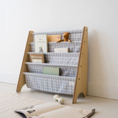 Bibliothèque en tissu recyclé Vichi bleu