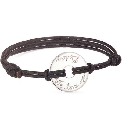 bracelet papa sur cordon cible personnalisable (argent 925°)