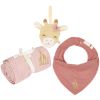 Coffret cadeau de naissance attache sucette bavoir bandana et lange Girafe Little Dutch Produit 1