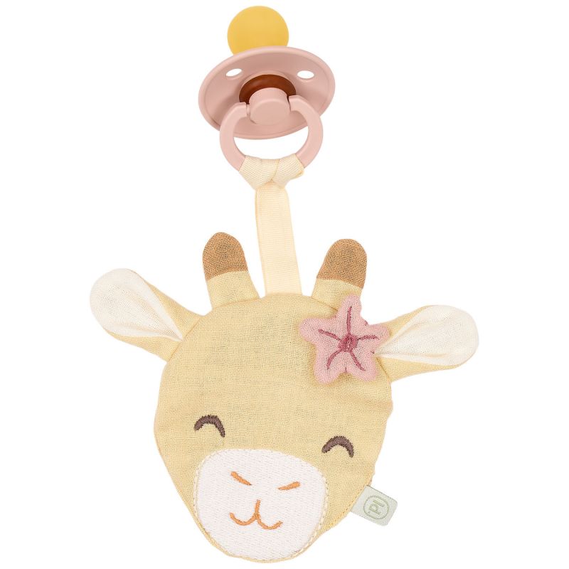 Coffret cadeau de naissance attache sucette bavoir bandana et lange Girafe Little Dutch Produit 4
