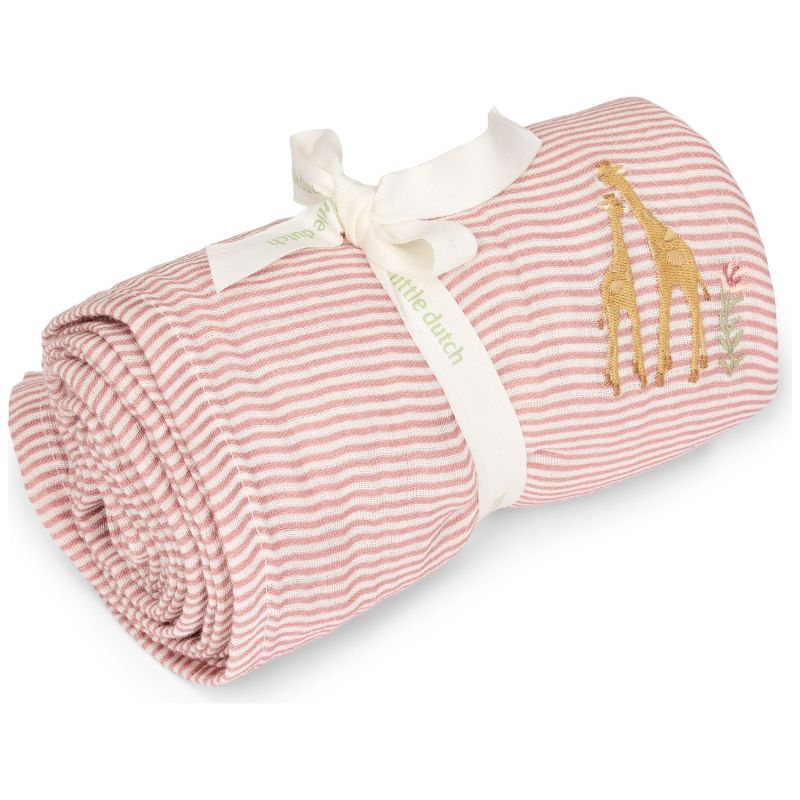 Coffret cadeau de naissance attache sucette bavoir bandana et lange Girafe Little Dutch Produit 6