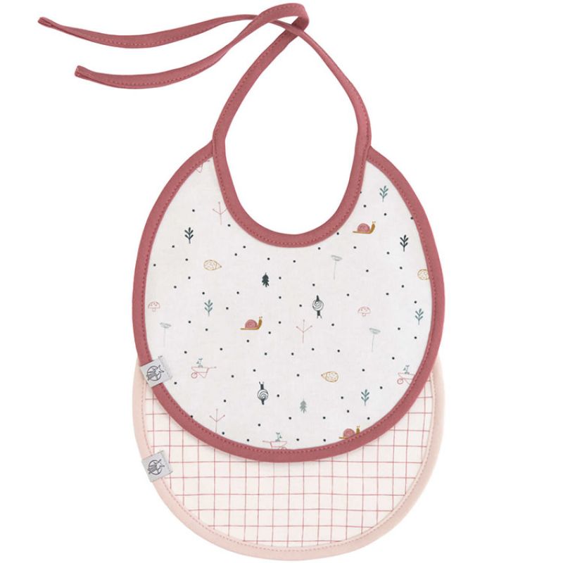 Lot de 2 bavoirs de naissance rose Garden Explorer Lässig