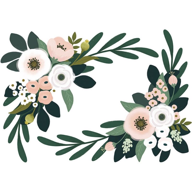 Grands stickers Wonderland anémones (49 x 70,5 cm) Lilipinso
