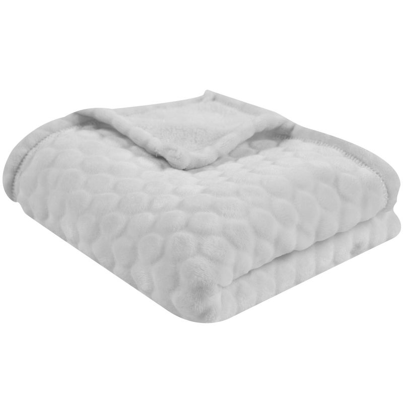 Couverture bébé microfibre Bubulle gris perle (75 x 100 cm) Domiva