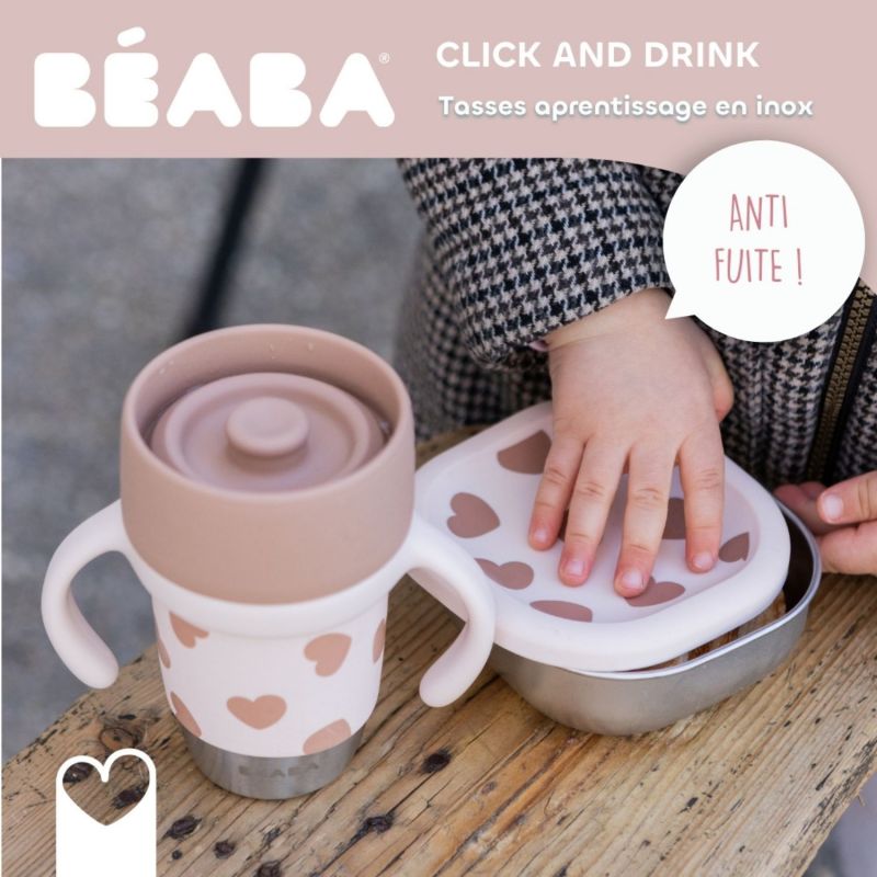 Tasse d'apprentissage inox Click and drink BigLove Béaba Ambiance 4