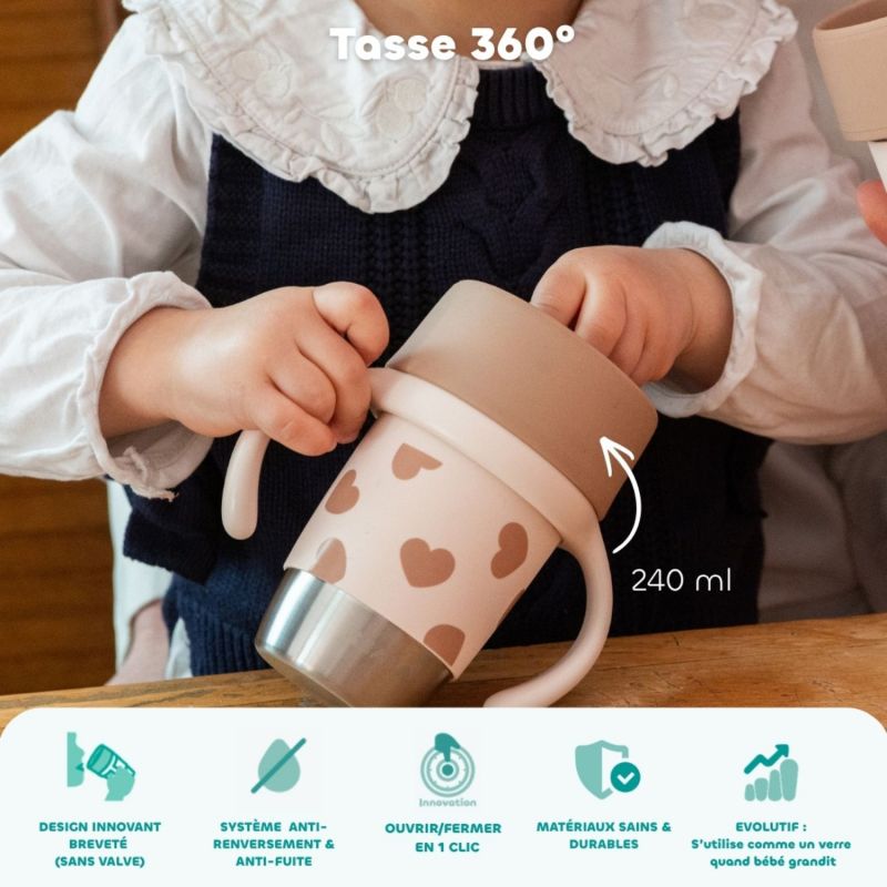 Tasse d'apprentissage inox Click and drink BigLove Béaba Ambiance 6