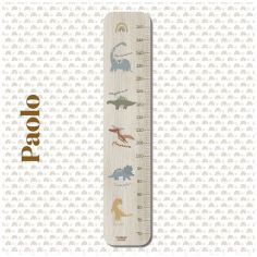 Toise en bois Collection 5 Dinos personnalisable - Charlie et Suzie