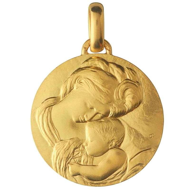 Médaille Madone du Caravage 18 mm (or jaune 750°) Monnaie de Paris