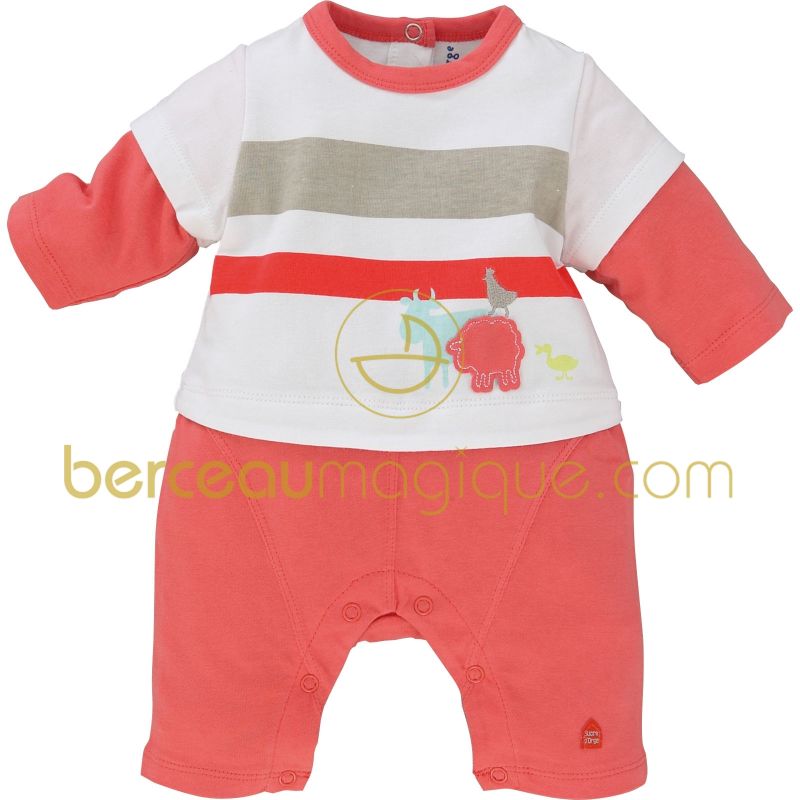 Combinaison longue Corail, rouge & co Sucre d'orge