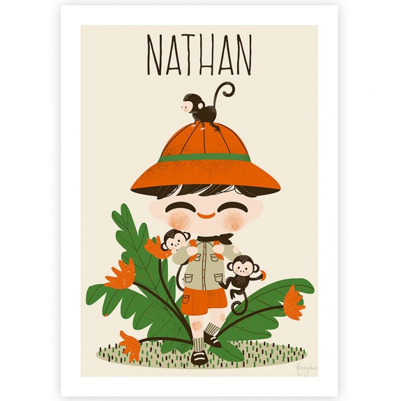 Affiche A4 Le petit aventurier (personnalisable) Kanzilue