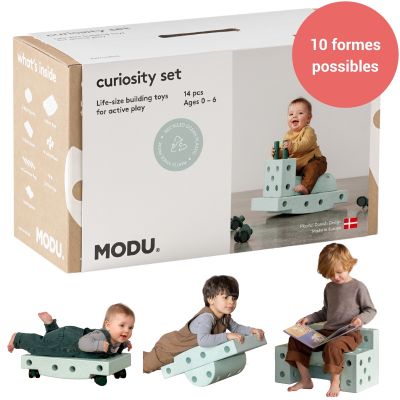 Jeu de construction évolutif Curiosity kit menthe/vert forêt (14 pièces)  par Modu