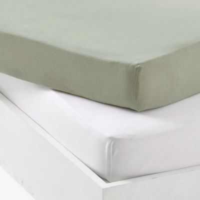 Lot alèse et drap housse Blanc-Ginky (60 x 120 cm)