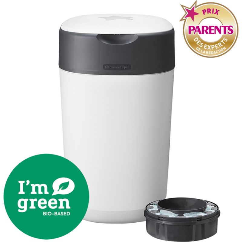 Poubelle à couches Twist & click blanche + 1 recharge Tommee Tippee