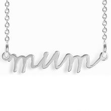Collier chaîne 40 cm pendentif Mum Handwritten 35 mm (argent 925°)  par Coquine
