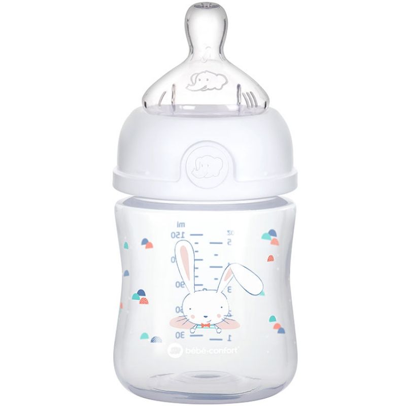 Biberon col large anti-colique emotion sweet bunny blanc (150 ml) Bébé Confort