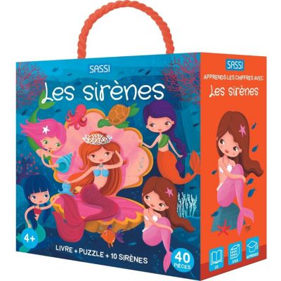 Livre + puzzle Q-Box Les sirènes (40 pièces) Sassi Junior